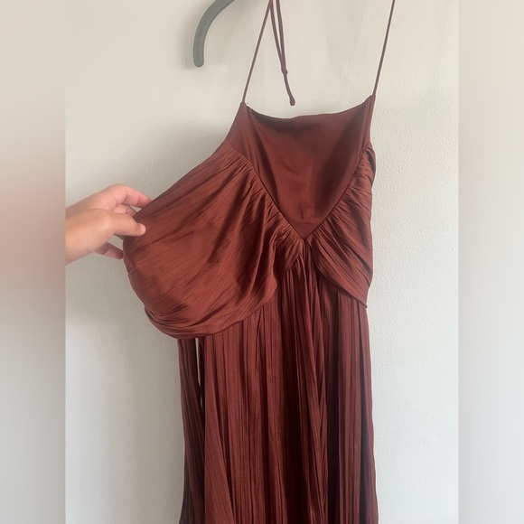 Anthropologie Brown Maxi halter Dress size XL - Picture 6 of 11